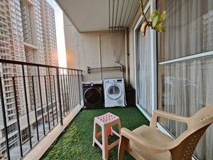 Balcony in 4 BHK Apartment at Bhartiya Nikoo Homes Phase 2, Thanisandra Main Road – for Rent