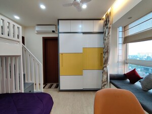 Living Room in 4 BHK Apartment at Bhartiya Nikoo Homes Phase 2, Thanisandra Main Road – for Rent