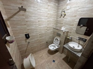Bathroom in 3 BHK Builder Floor at Motia Blue Ridge, Dhakoli – for Rent