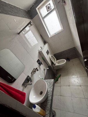 Bathroom in 3 BHK Builder Floor at Motia Blue Ridge, Dhakoli – for Rent
