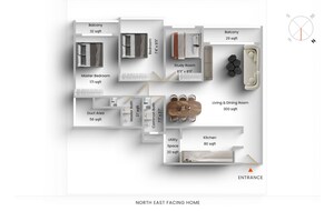 Floor Plan in 2.5 BHK Apartment at Oberoi Realty Splendor, Andheri East – for Sale