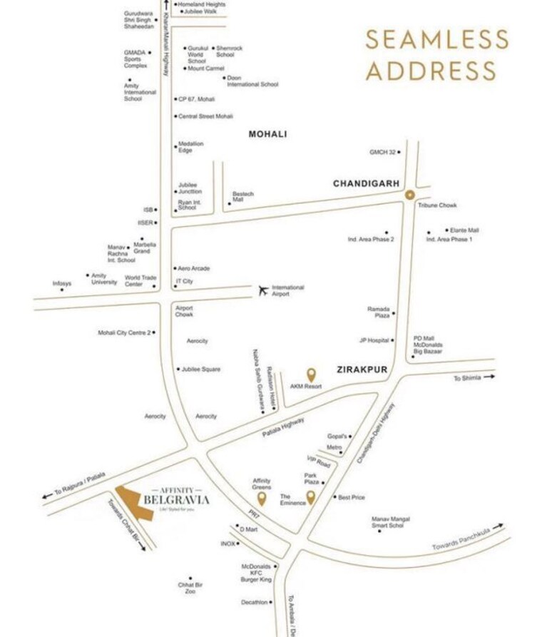 Map Location, gmada aerocity 4 Bedroom 3380 Sq.Ft. Apartment In Gmada Aerocity Zirakpur 10606534