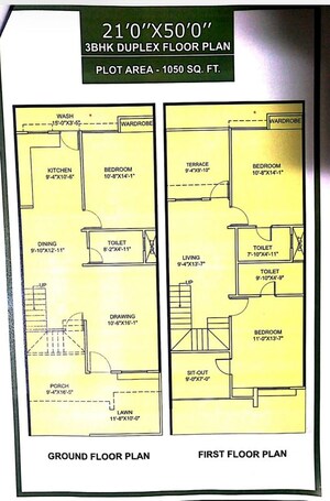 Floor Plan in 3 BHK Villa at Bagmugaliya – for Sale