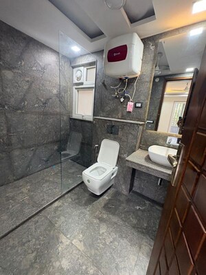 Bathroom in 3 BHK Builder Floor at Sushant Lok I – for Rent