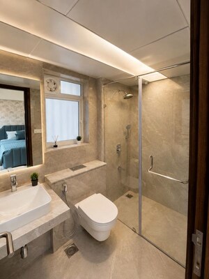 Bathroom in 3 BHK Apartment at LnT Elixir Reserve, Powai – for Rent