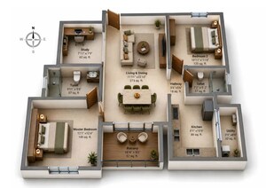 Floor Plan in 2 BHK Apartment at Mana Uber Verdant, Sarjapur Road – for Sale