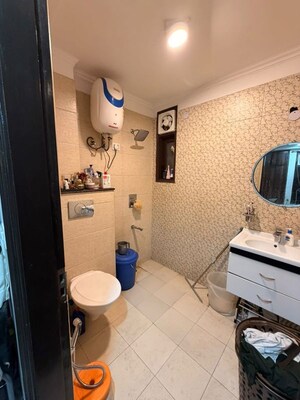 Bathroom in 3 BHK Builder Floor at Chattarpur – for Rent