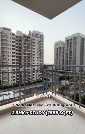 Balcony in 2.5 BHK Apartment at Godrej 101, Sector 79 – for Rent