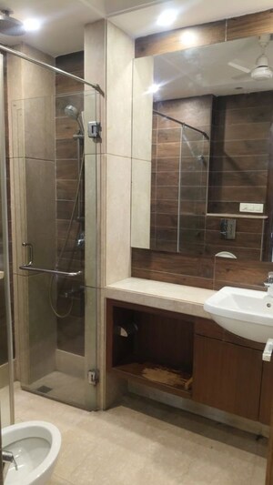 Bathroom in 3 BHK Builder Floor at Nehru Enclave – for Rent