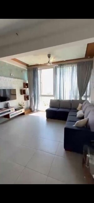 Living Room in 3.5 BHK Apartment at Bhartiya Nikoo Homes, Thanisandra Main Road – for Rent