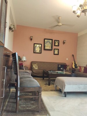 Living Room in 4 BHK Builder Floor at East Of Kailash – for Sale