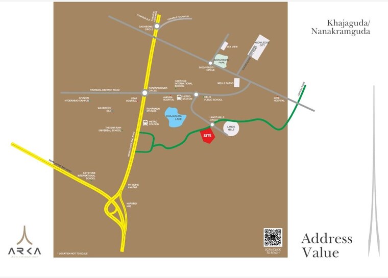 Map Location, team4-arka 3 Bedroom 2120 Sq.Ft. Apartment In Khajaguda Hyderabad 10608056