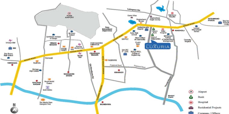 Map Location, mulik-luxuria 2 Bedroom 1020 Sq.Ft. Apartment In Wagholi Pune 10608992