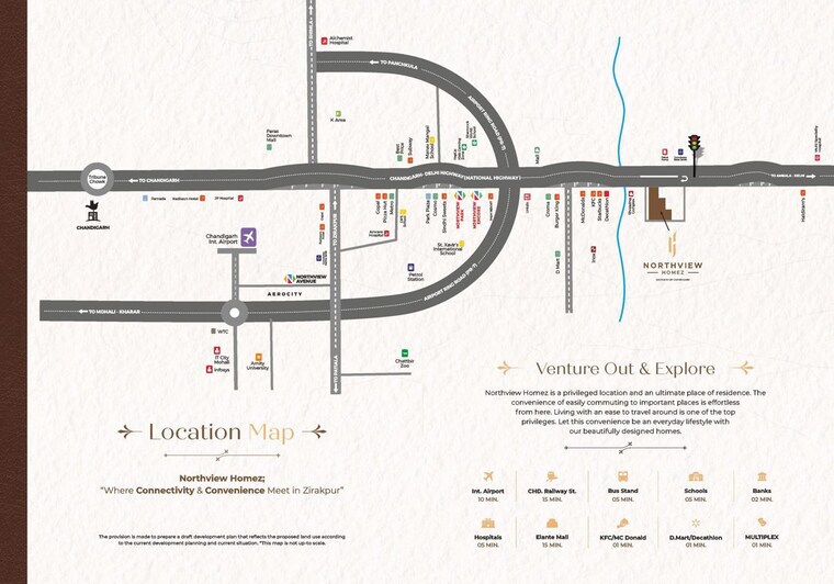 Map Location, northview-homez 3 Bedroom 1998 Sq.Ft. Apartment In Ambala Highway Zirakpur 10609536