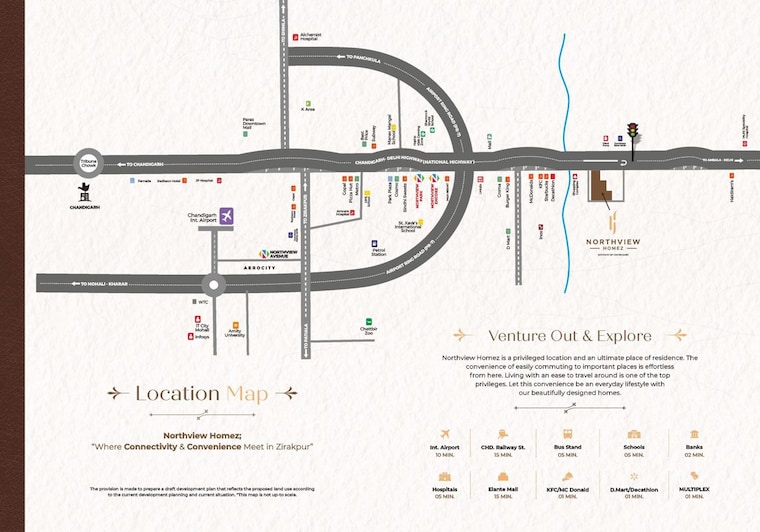 Map Location, northview-homez 3 Bedroom 2050 Sq.Ft. Apartment In Ambala Highway Zirakpur 10609620