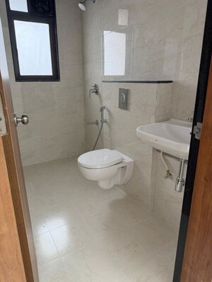 Bathroom in 3 BHK Apartment at Goel Ganga Utopia, Bavdhan – for Rent