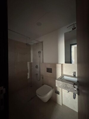 Bathroom in 3 BHK Apartment at Adani Ten BKC, Bandra East – for Rent