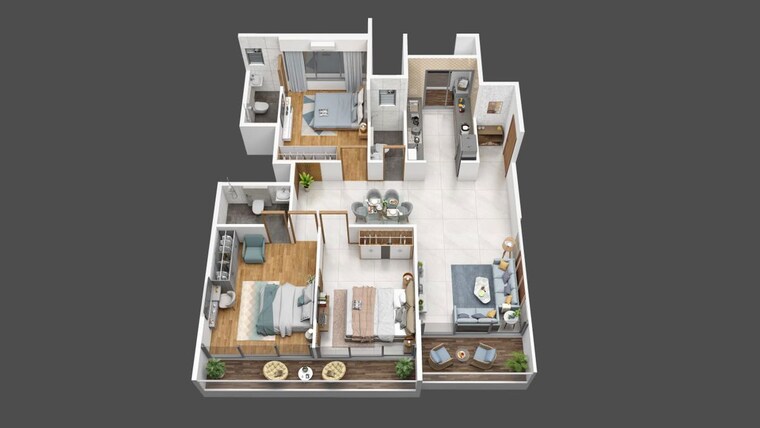 Floor Plan, shreeji-infinity 2 Bedroom 760 Sq.Ft. Apartment In Kharghar Sector 11 Navi Mumbai 10610476