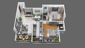 Floor Plan in 3 BHK Apartment at Shreeji Infinity, Kharghar Sector 11 – for Sale