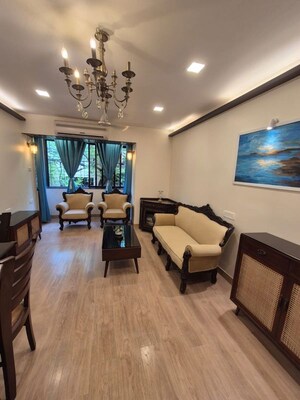 Living Room in 1 BHK Apartment at Breach Candy – for Rent