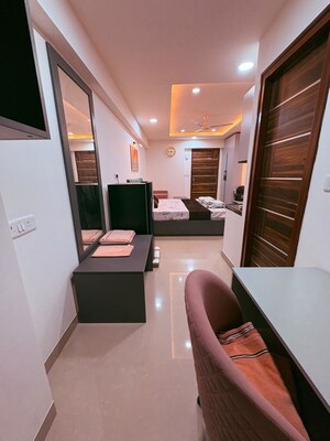 Furnished Amenities in Studio Apartment at Okay Plus Solitaire Suites, Ramnagariya – for Rent