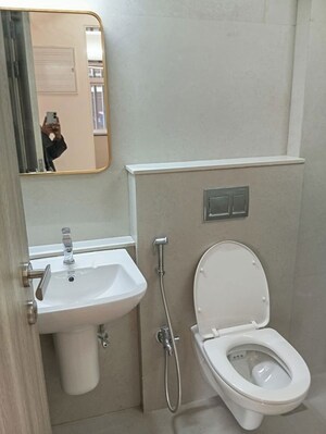 Bathroom in 1.5 BHK Apartment at Rustomjee Cleon, Bandra East – for Rent