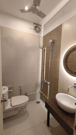 Bathroom in 1 BHK Builder Floor at Sushant Lok I – for Rent