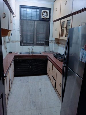 Kitchen in 3 BHK Builder Floor at Ansal Sushant Lok I, Sector 43 – for Rent