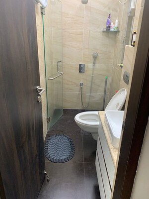 Bathroom in 2 BHK Apartment at Mantri Sujata Apartment, Santacruz West – for Rent