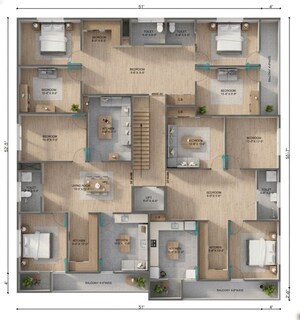 Floor Plan in 3 BHK Builder Floor at Dlf Ankur Vihar – for Sale