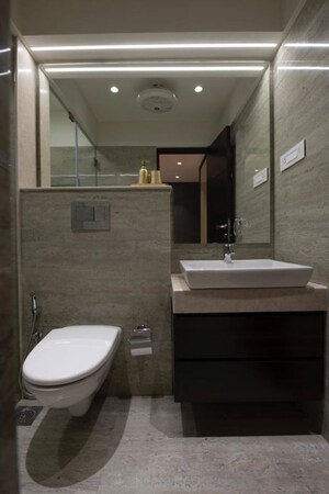 Bathroom in 2 BHK Apartment at Raheja Ridgewood, Goregaon East – for Rent