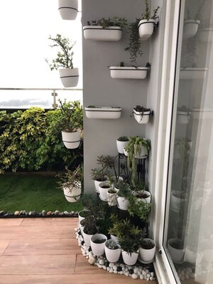 Balcony in 4 BHK Penthouse at Pashmina Waterfront, Old Madras Road – for Rent
