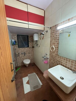 Bathroom in 3 BHK Apartment at Serenity Tower, Andheri West – for Rent