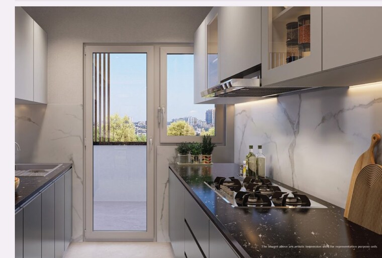 Kitchen, m2k-olive-greens 3 Bedroom 1578 Sq.Ft. Apartment In Sector 104 Gurgaon 10612794
