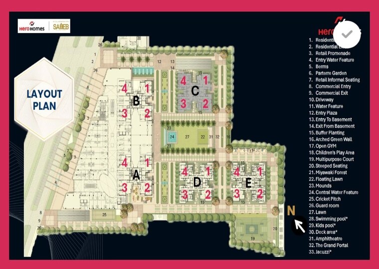 Master Plan, hero-homes-palatial 4 Bedroom 3460 Sq.Ft. Apartment In Sector 104 Gurgaon 10612804