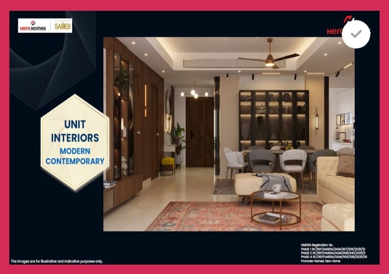 Living Room, hero-homes-palatial 4 Bedroom 3460 Sq.Ft. Apartment In Sector 104 Gurgaon 10612804