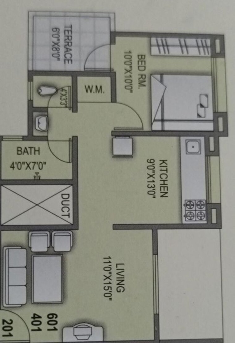 Floor Plan, rk-lunkad-nisarg-pushp 1 Bedroom 500 Sq.Ft. Apartment In Pimple Nilakh Pune 10613049