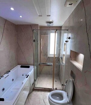 Bathroom in 4 BHK Builder Floor at Panchsheel Park – for Rent