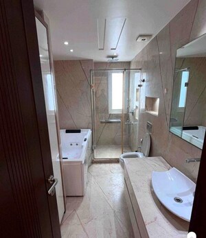 Bathroom in 4 BHK Builder Floor at Panchsheel Park – for Rent