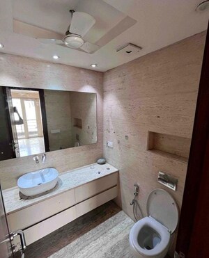 Bathroom in 4 BHK Builder Floor at Panchsheel Park – for Rent