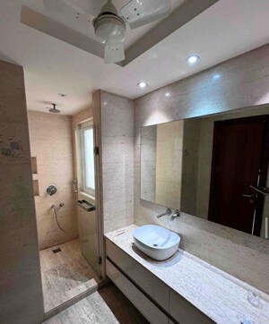 Bathroom in 4 BHK Builder Floor at Panchsheel Park – for Rent