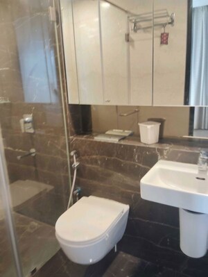 Bathroom in 3 BHK Apartment at Lodha The World Towers World One Tier 2, Worli – for Rent