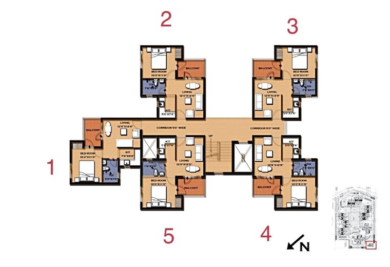 Floor Plan, lohgarh 1 Bedroom 625 Sq.Ft. Apartment In Lohgarh Zirakpur 10614167