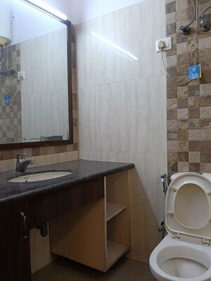 Bathroom in 3 BHK Apartment at Pamposh Enclave – for Rent