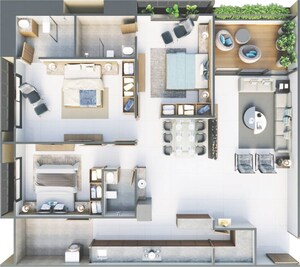 Floor Plan in 3 BHK Apartment at Science City – for Sale