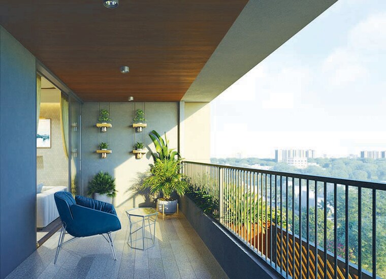 Balcony, science city 3 Bedroom 308 Sq.Yd. Apartment In Science City Ahmedabad 10614805