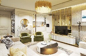 Living Room in 3 BHK Apartment at Science City – for Sale