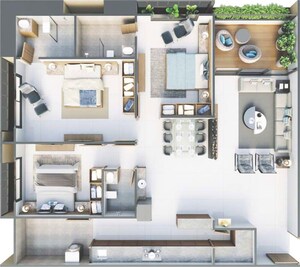 Floor Plan in 3 BHK Apartment at Science City – for Sale