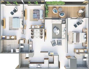 Floor Plan in 3 BHK Apartment at Science City – for Sale