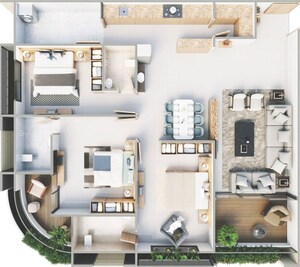 Floor Plan in 3 BHK Apartment at Science City – for Sale